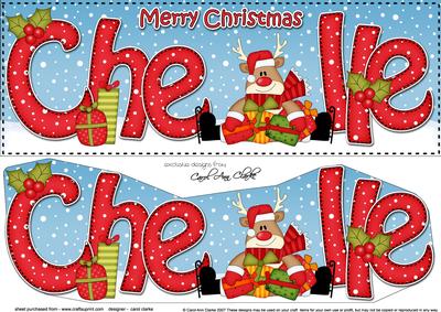 Large Dl Christmas Chelle Rudolph 3D Decoupage