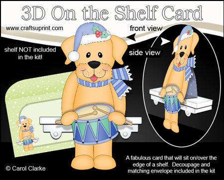 3D on the Shelf Card Kit - Christmas Little Dog Sunny