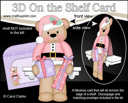 3D on the Shelf Card Kit - Little Christmas Livvy Bear