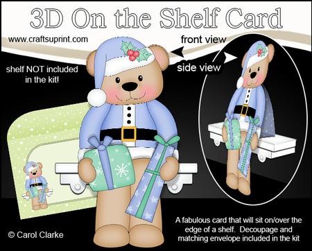 3D on the Shelf Card Kit - Little Christmas Livvy Bear