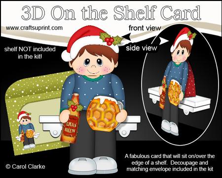 3D on the Shelf Card Kit - Christmas Young Man Beer Drinker