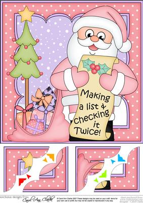 8 x 8 Christmas Santa's List Scalloped Corner Topper