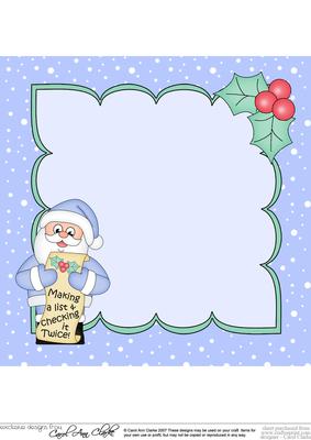 8 x 8 Christmas Santa's List Insert