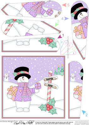 Christmas Snowman Rio has Presents Fan Pyramage Topper