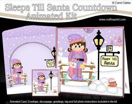 3D Little Christmas Elf Stocking Till Santa Countdown Card