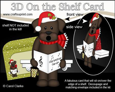 3D on the Shelf Card Kit - Christmas Little Dog Chip
