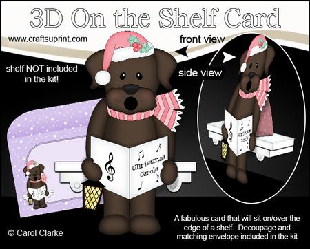 3D on the Shelf Card Kit - Christmas Little Dog Chip