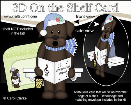 3D on the Shelf Card Kit - Christmas Little Dog Chip