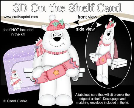 3D on the Shelf Card Kit - Little Christmas Polar Bear Ben