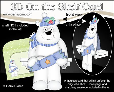 3D on the Shelf Card Kit - Little Christmas Polar Bear Ben