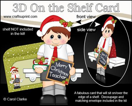 3D on the Shelf Card Kit - Little Christmas Schoolboy