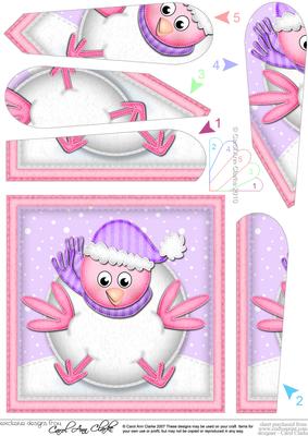 Xmas Oops Robin Snowball Fan Pyramage Topper