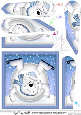 Xmas Oops Polar Bear Snowball Fan Pyramage Topper
