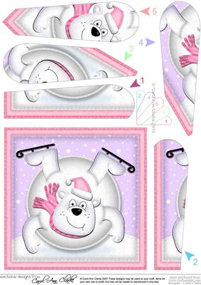 Xmas Oops Polar Bear Snowball Fan Pyramage Topper