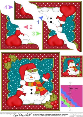 Christmas Snowman Oli's Santa Sack Wavy Corner Side Stacker
