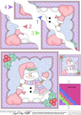 Christmas Snowman Oli's Santa Sack Wavy Corner Side Stacker
