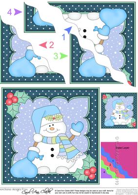 Christmas Snowman Oli's Santa Sack Wavy Corner Side Stacker