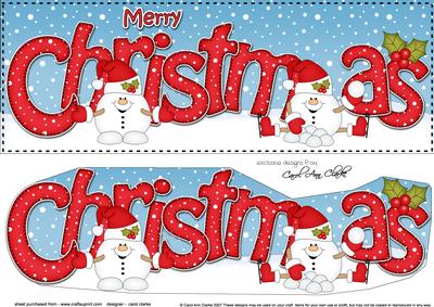 Large Dl Christmas Snowball Sam 3D Decoupage