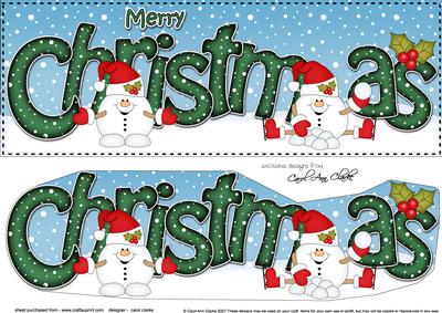 Large Dl Christmas Snowball Sam 3D Decoupage
