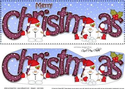 Large Dl Christmas Snowball Sam 3D Decoupage