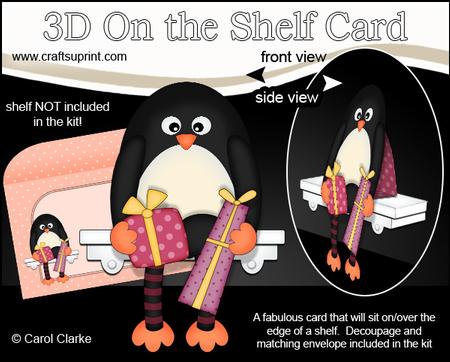 3D on the Shelf Card Kit - Little Pippa Penguin