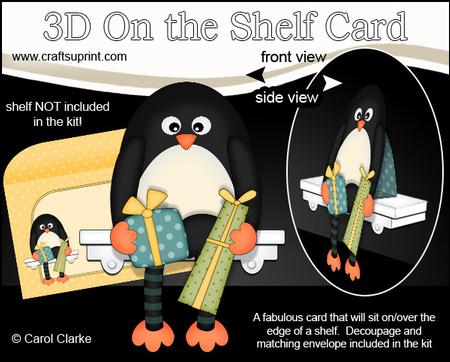 3D on the Shelf Card Kit - Little Pip Penguin
