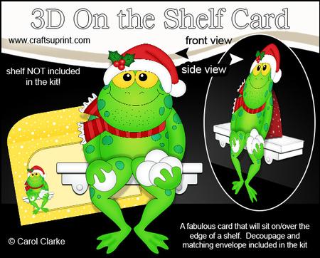 3D on the Shelf Card Kit - Little Christmas Freddy Frog