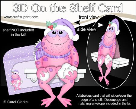 3D on the Shelf Card Kit - Little Christmas Freya Frog
