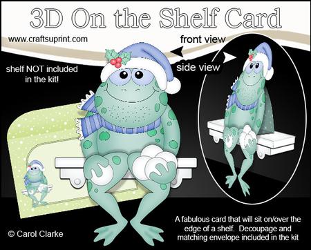 3D on the Shelf Card Kit - Little Christmas Freddy Frog