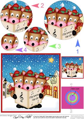 Singing Gigi Horses Merry Carollers Circle Pyramage Topper