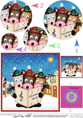 Singing Gigi Horses Merry Carollers Circle Pyramage Topper