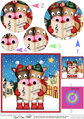 Singing Gigi Horses Merry Carollers Circle Pyramage Topper