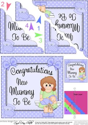 New Mummy to Be Scallop Corner Side Stacker Topper