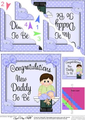 New Daddy to Be Scallop Corner Side Stacker Topper
