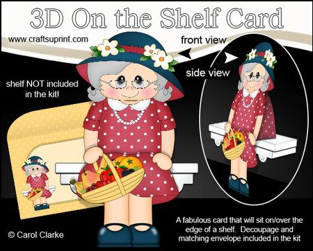 3D on the Shelf Card Kit - Gossip Galz - Fruity Fran