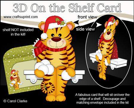 3D on the Shelf Card Kit - Little Christmas Tinker the Tiger