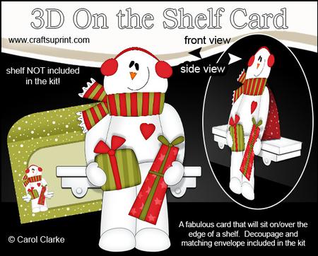 3D on the Shelf Card Kit - Little Christmas Snowman Roi