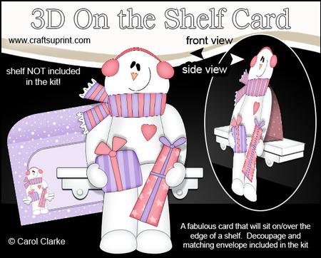 3D on the Shelf Card Kit - Little Christmas Snowman Roi