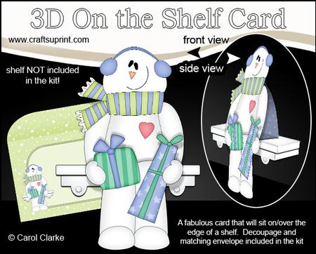 3D on the Shelf Card Kit - Little Christmas Snowman Roi