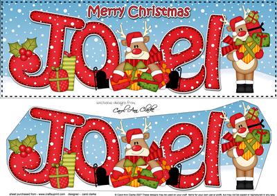Large Dl Christmas Joel Rudolph 3D Decoupage
