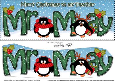 Large Dl Christmas Mr May Penguins 3D Decoupage