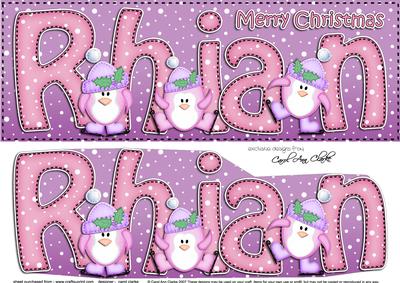 Large Dl Christmas Rhian Penguins 3D Decoupage