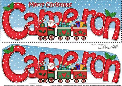 Large Dl Christmas Cameron Santa Train 3D Decoupage