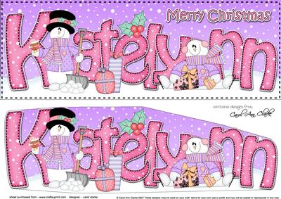 Large Dl Christmas Katelynn Snowman 3D Decoupage