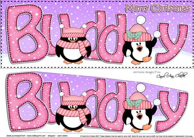 Large Dl Christmas Buddy Penguins 3D Decoupage