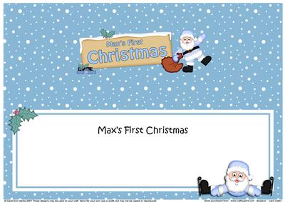 Large Dl Xmas Max 1st Christmas Santa Signpost Insert