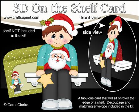 3D on the Shelf Card Kit - Little Christmas Jumper Boy