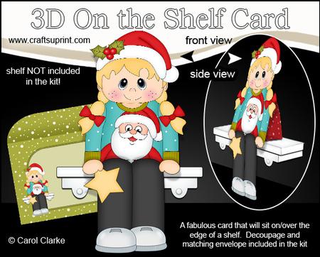 3D on the Shelf Card Kit - Little Christmas Jumper Girl