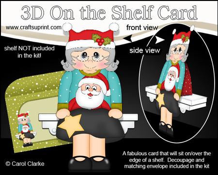 3D on the Shelf Card Kit - Christmas Jumper Old Lady