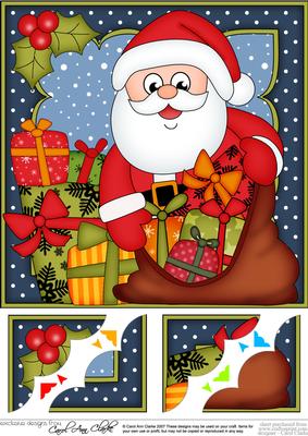 8 x 8 Christmas Santa's Sack Scalloped Corner Topper